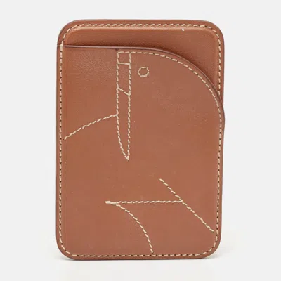 Pre-owned Hermes Hermès Gold Swift Leather Walrus Magsafe Card Holder