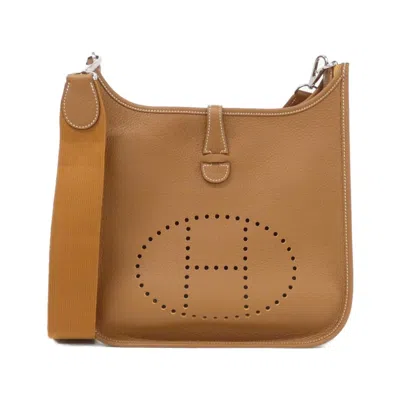 Pre-owned Hermes Gold Taurillon Clemence Leather Shoulder Bag ()