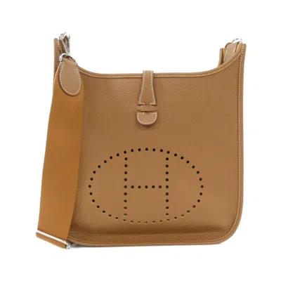 Pre-owned Hermes Gold Taurillon Clemence Leather Shoulder Bag ()