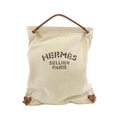 Pre-owned Hermes Gold Toile Chevron Swift Leather Shoulder Bag ()