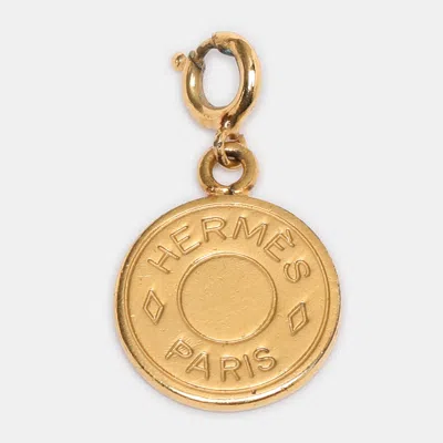 Pre-owned Hermes Hermès Gold Tone Metal Bijouterie Fantaise Pendant