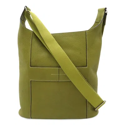 Pre-owned Hermes Good News Anis Green Taurillon Clemence Leather Shoulder Bag ()