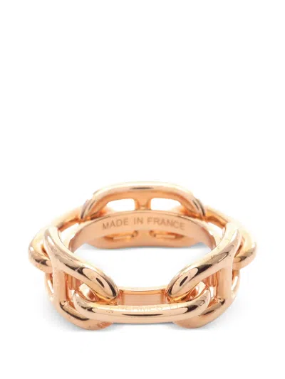 Pre-owned Hermes Gp Chaîne D'ancre Ring In Gold