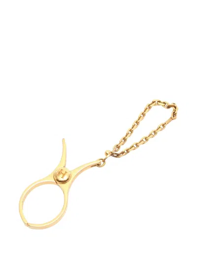 Pre-owned Hermes Gp Filloux Chain-detail Glove Holder In Gold