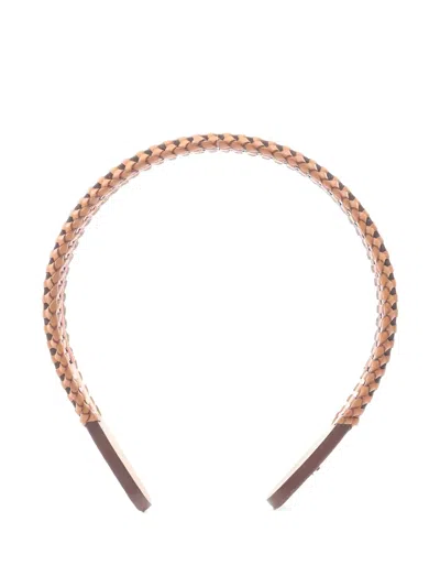 Pre-owned Hermes Grace Braided Headband In Brown
