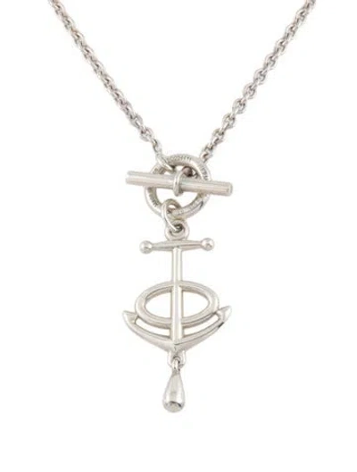 Pre-owned Hermes Grand Chaîne D'ancre Necklace, Small Model, 15.75" In Multi