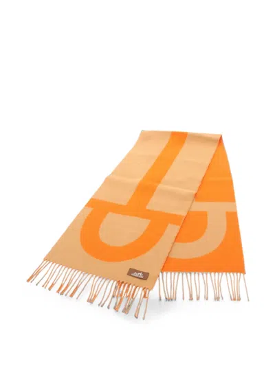 Pre-owned Hermes Grand Mors Cashmere Scarf In Neutral