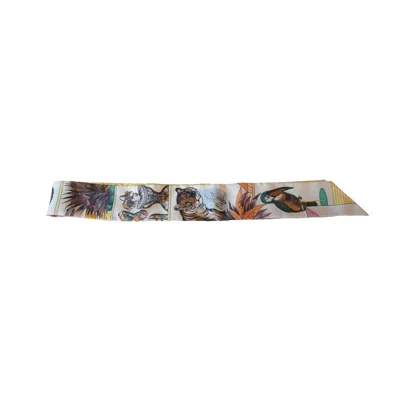 Pre-owned Hermes Grand Theatre Nouveau Silk Twilly Scarf Multicolor