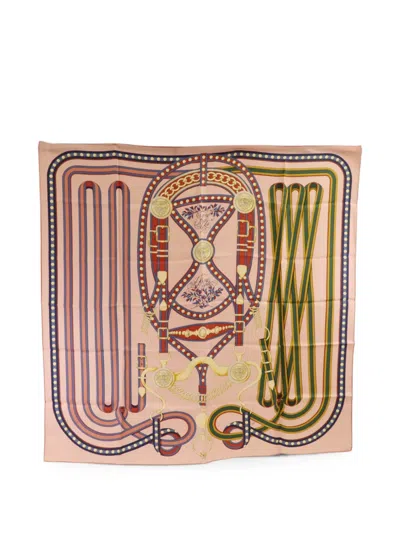 Pre-owned Hermes Grand Tralala Scarf In Pink