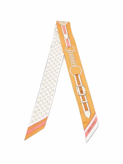 Pre-owned Hermes Grand Tralala Twilly Scarf In Orange