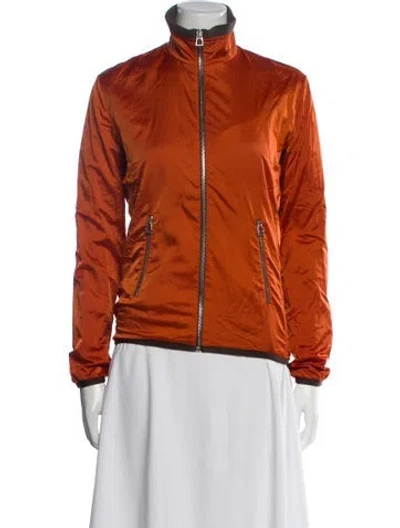 Pre-owned Hermes Graphic Print Bomber Jacket In Orange
