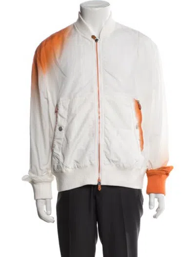 Pre-owned Hermes Graphic Print Bomber Jacket In White
