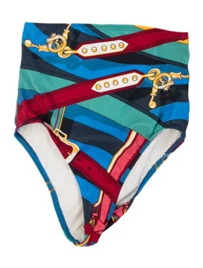 Pre-owned Hermes Graphic Print Bottoms In Multicolor