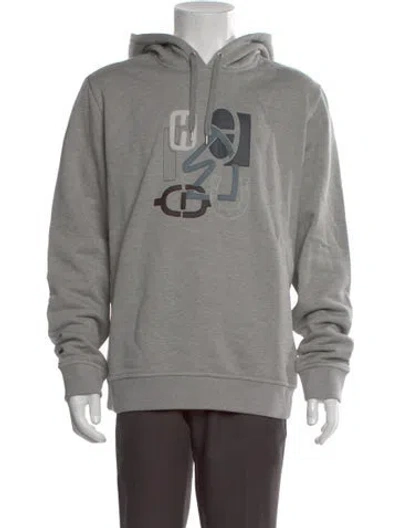 Pre-owned Hermes Graphic Print Crew Neck Hoodie W/ Tags In Gray