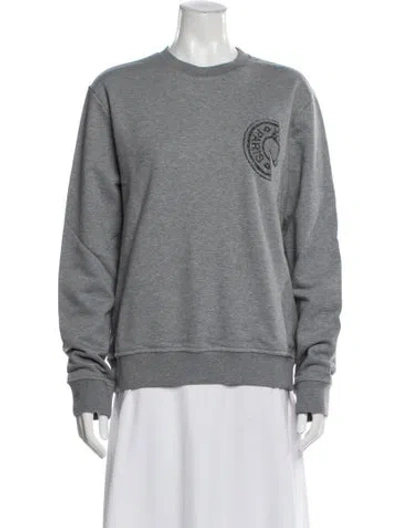Pre-owned Hermes Graphic Print Crew Neck Sweater In Gray
