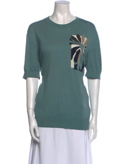 Pre-owned Hermes Graphic Print Crew Neck Sweater In Green