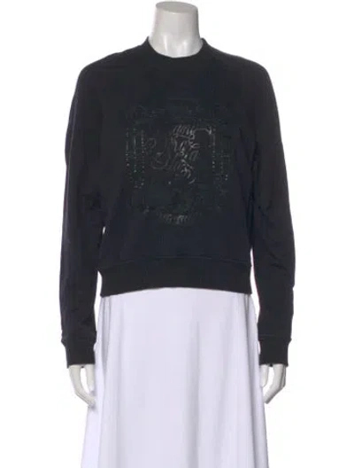 Pre-owned Hermes Graphic Print Crew Neck Sweatshirt In Black