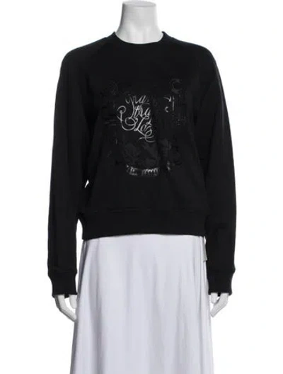 Pre-owned Hermes Graphic Print Crew Neck Sweatshirt In Blue