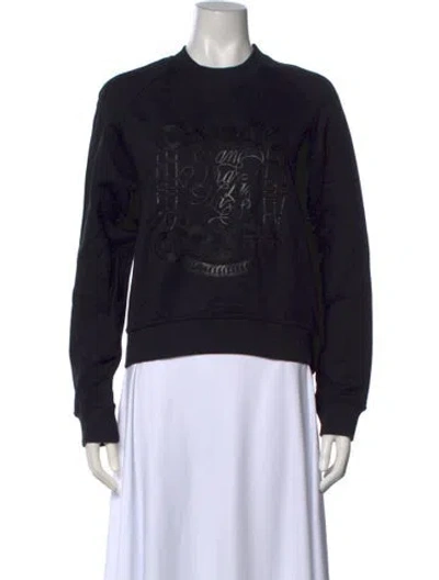 Pre-owned Hermes Graphic Print Crew Neck Sweatshirt In Blue