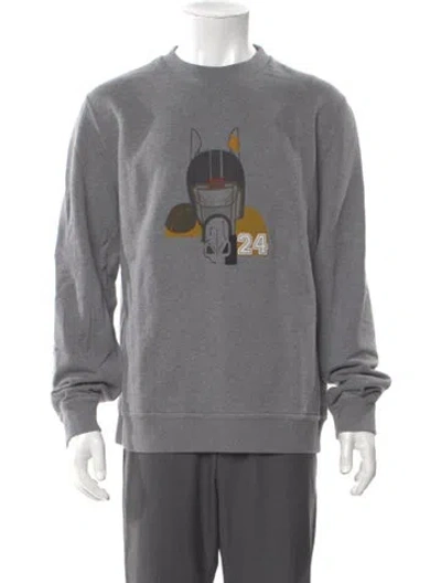 Pre-owned Hermes Graphic Print Crew Neck Sweatshirt In Gray