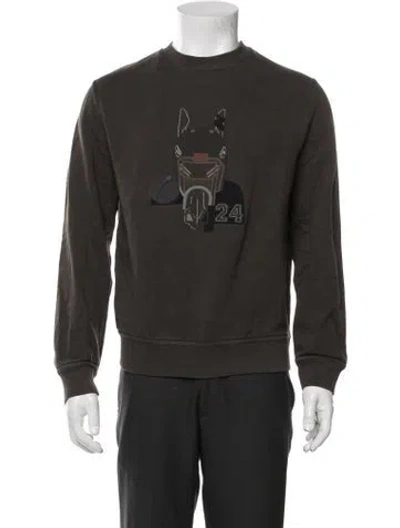 Pre-owned Hermes Graphic Print Crew Neck Sweatshirt In Green