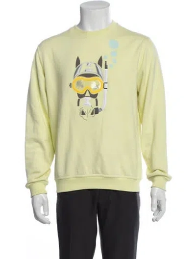 Pre-owned Hermes Graphic Print Crew Neck Sweatshirt In Green
