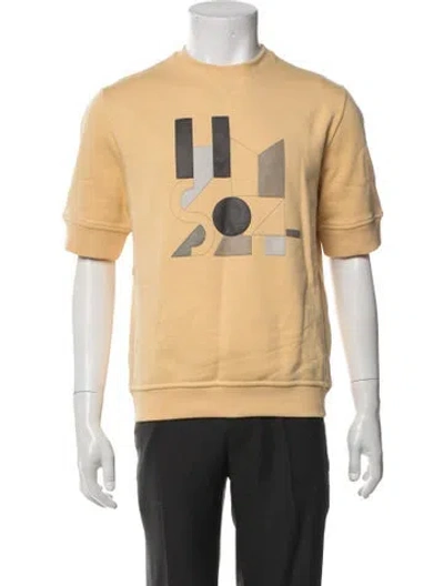 Pre-owned Hermes Graphic Print Crew Neck Sweatshirt W/ Tags In Yellow