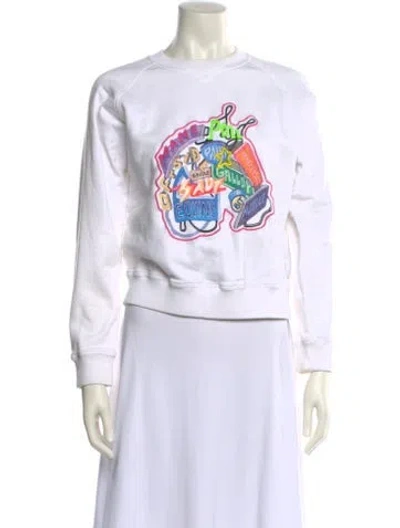 Pre-owned Hermes Graphic Print Crew Neck Sweatshirt In White
