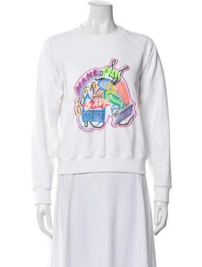 Pre-owned Hermes Graphic Print Crew Neck Sweatshirt In White