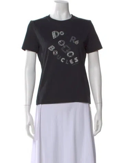 Pre-owned Hermes Graphic Print Crew Neck T-shirt In Black