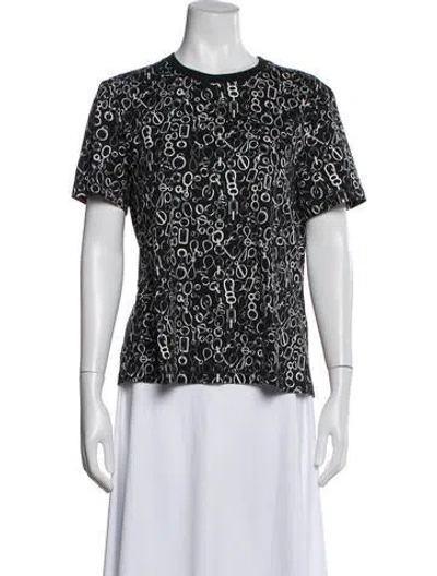 Pre-owned Hermes Graphic Print Crew Neck T-shirt In Black