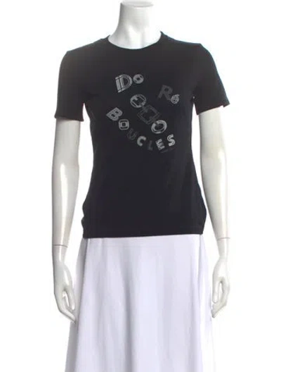 Pre-owned Hermes Graphic Print Crew Neck T-shirt In Black