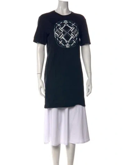 Pre-owned Hermes Graphic Print Crew Neck T-shirt In Black