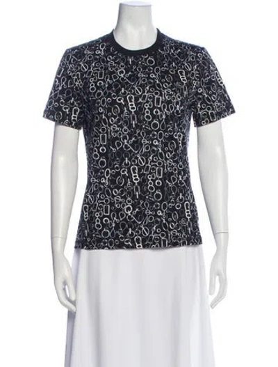 Pre-owned Hermes Graphic Print Crew Neck T-shirt In Black