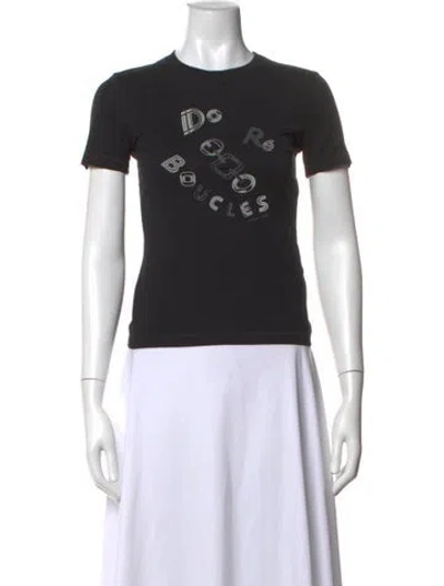 Pre-owned Hermes Graphic Print Crew Neck T-shirt In Black