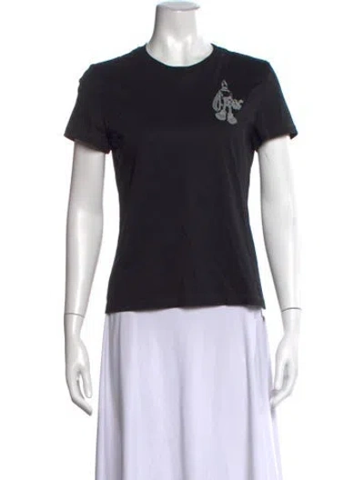 Pre-owned Hermes Graphic Print Crew Neck T-shirt In Black