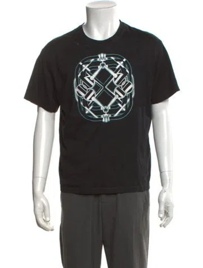 Pre-owned Hermes Graphic Print Crew Neck T-shirt In Black