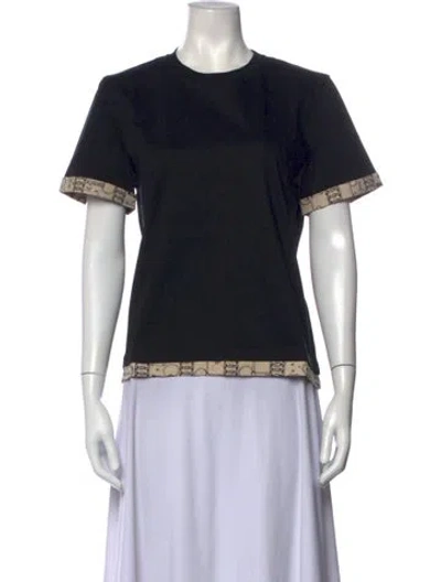 Pre-owned Hermes Graphic Print Crew Neck T-shirt In Black