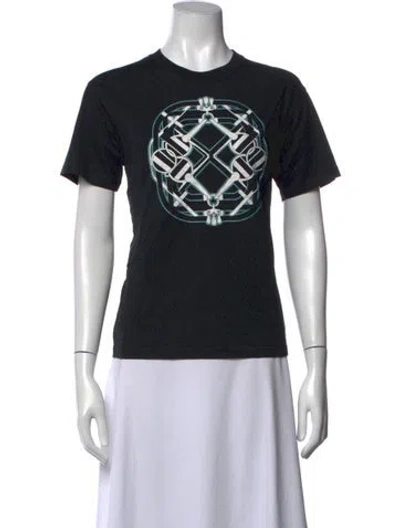 Pre-owned Hermes Graphic Print Crew Neck T-shirt In Black