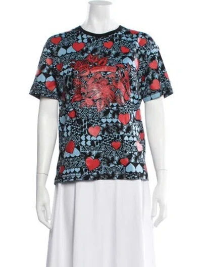 Pre-owned Hermes Graphic Print Crew Neck T-shirt In Blue