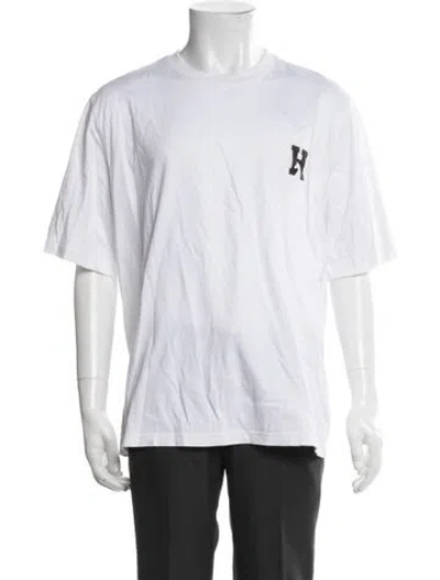 Pre-owned Hermes Graphic Print Crew Neck T-shirt In Blue