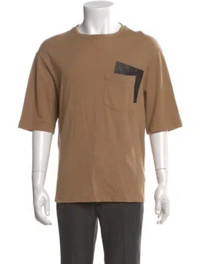 Pre-owned Hermes Graphic Print Crew Neck T-shirt In Brown