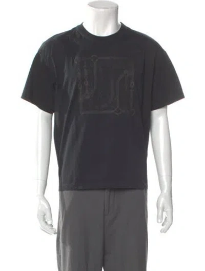 Pre-owned Hermes Graphic Print Crew Neck T-shirt In Gray