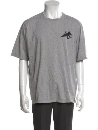 Pre-owned Hermes Graphic Print Crew Neck T-shirt In Gray