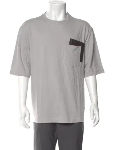 Pre-owned Hermes Graphic Print Crew Neck T-shirt In Gray