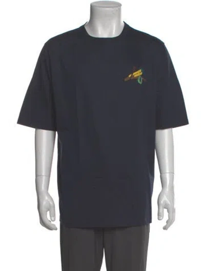 Pre-owned Hermes Graphic Print Crew Neck T-shirt In Gray