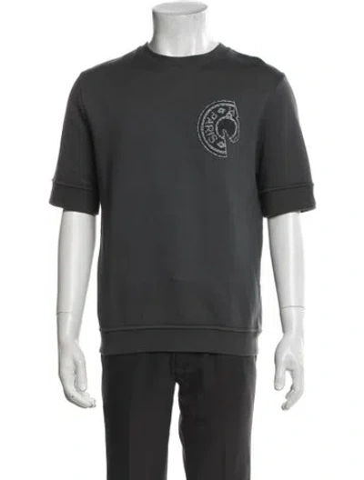 Pre-owned Hermes Graphic Print Crew Neck T-shirt In Gray