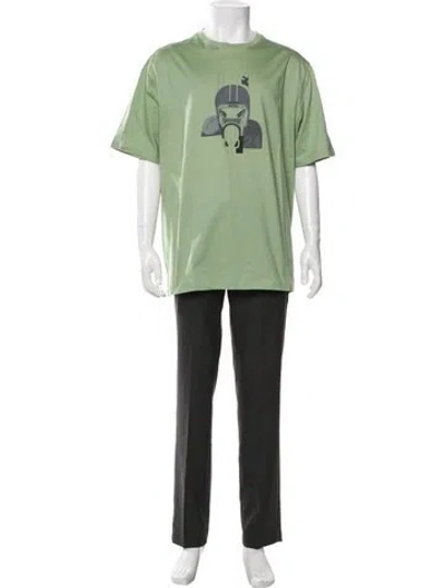 Pre-owned Hermes Graphic Print Crew Neck T-shirt In Green