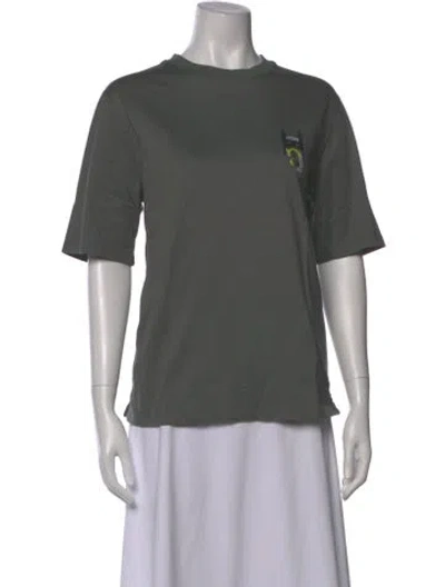 Pre-owned Hermes Graphic Print Crew Neck T-shirt In Green