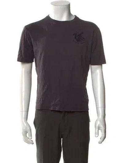 Pre-owned Hermes Graphic Print Crew Neck T-shirt In Grey